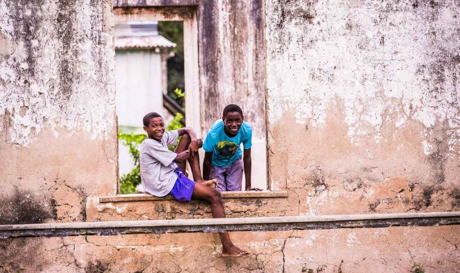 Boys on Principe island