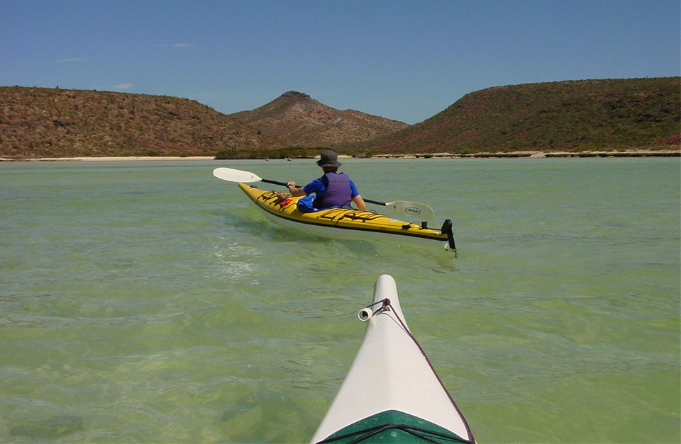 kayaking and camping in a deserted beach in Baja