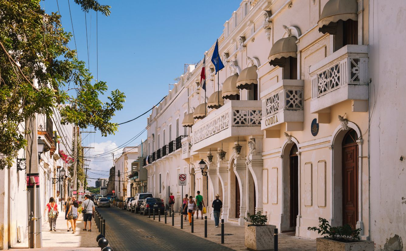 white buildings in the streets of Dominican Republic