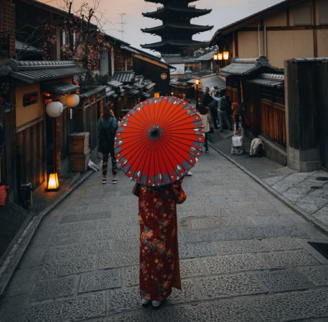 Geisha walking Japan