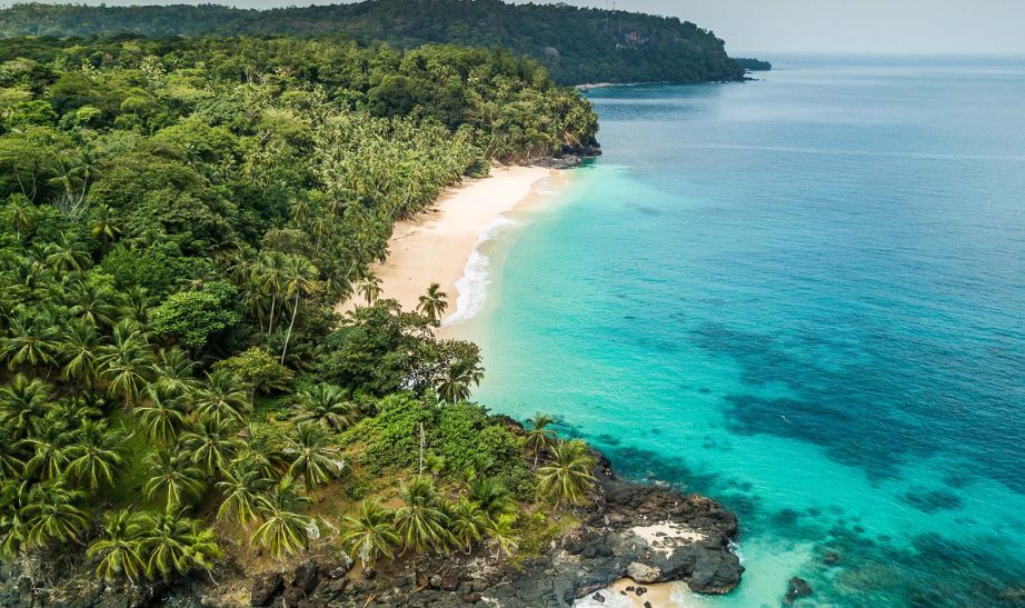 Golden beach Principe island