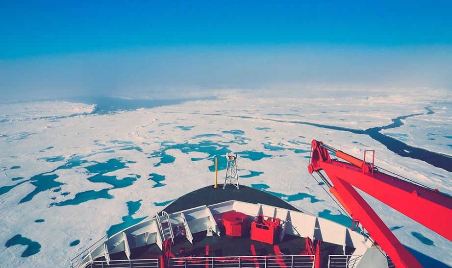 Research vessel in north pole