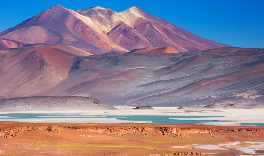 Salar de Talar and volcanoes Atacama Chile
