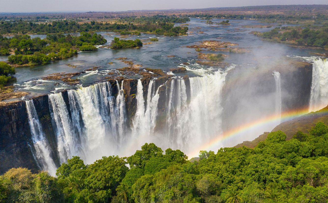 Victoria Falls on Zambezi River Zimbabwe and Zambia