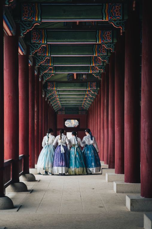 Women in traditional costumes South Korea