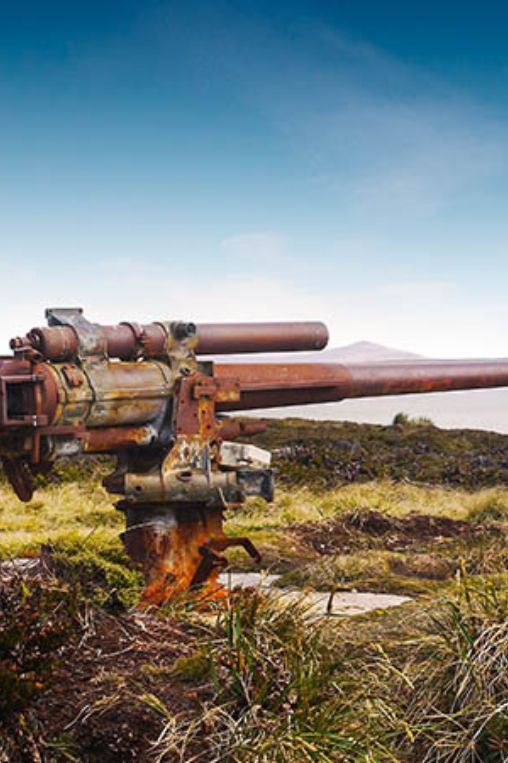wrecked cannon Falkland