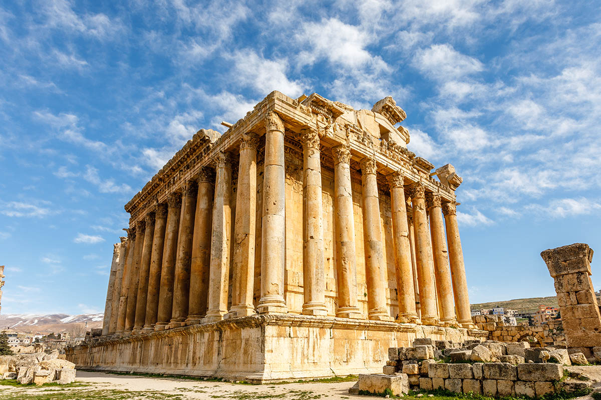 Ancient Roman Temple of Bacchus, Baalbek, Lebanon