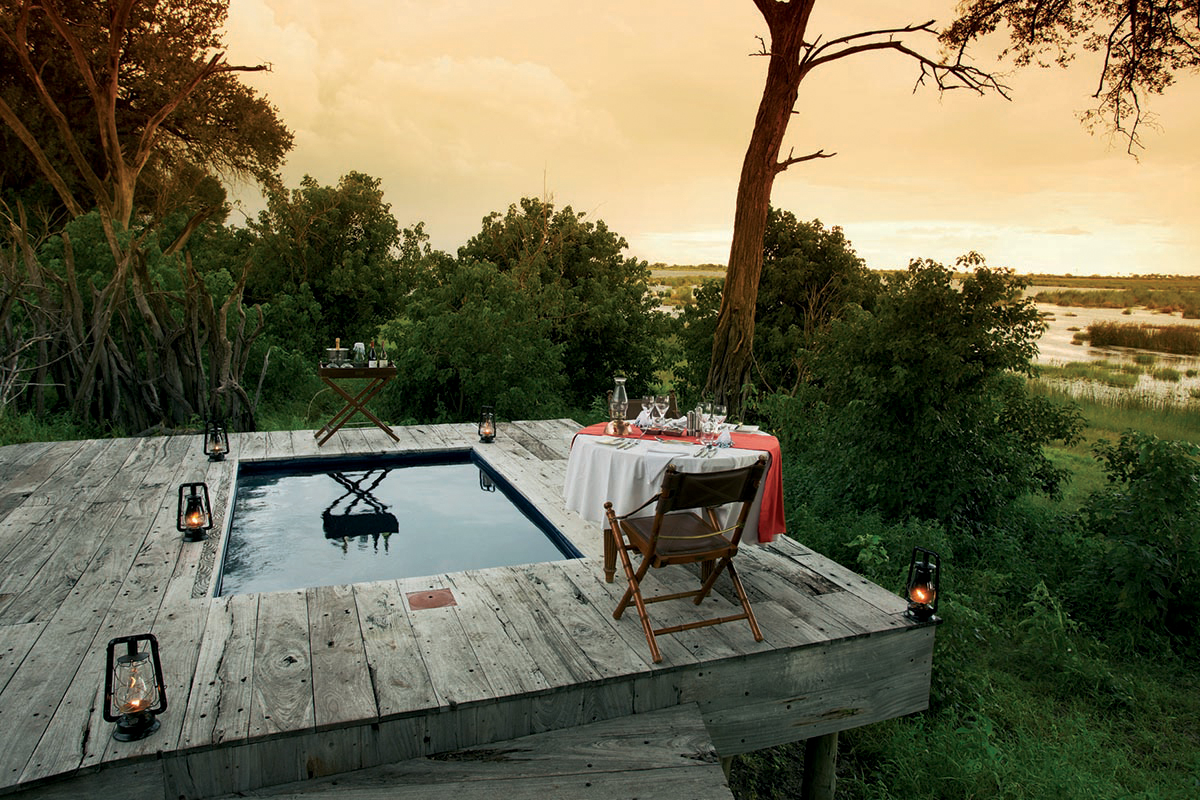 Plunge pool at Zarafa safari camp in Botswana