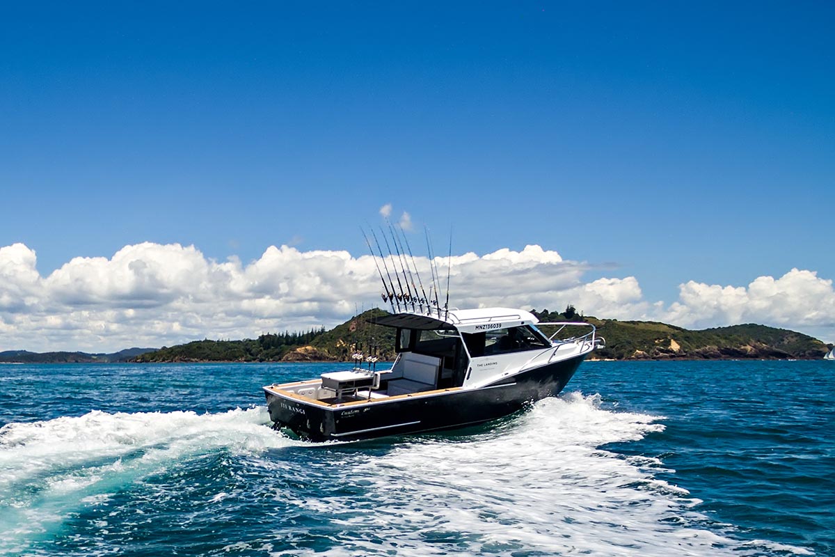 On board the private boat at The Landing, a tranquil retreat in the Bay of Islands, New Zealand