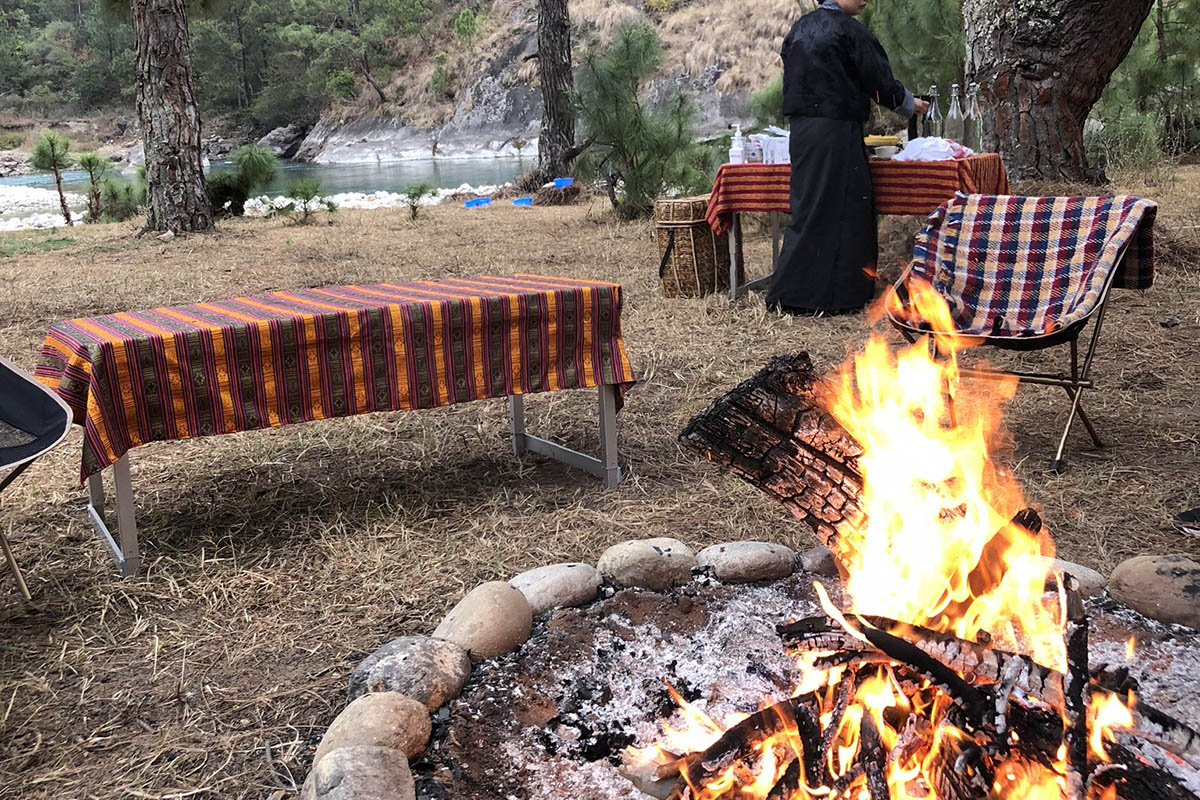 Camping in the Bhutanese wilderness