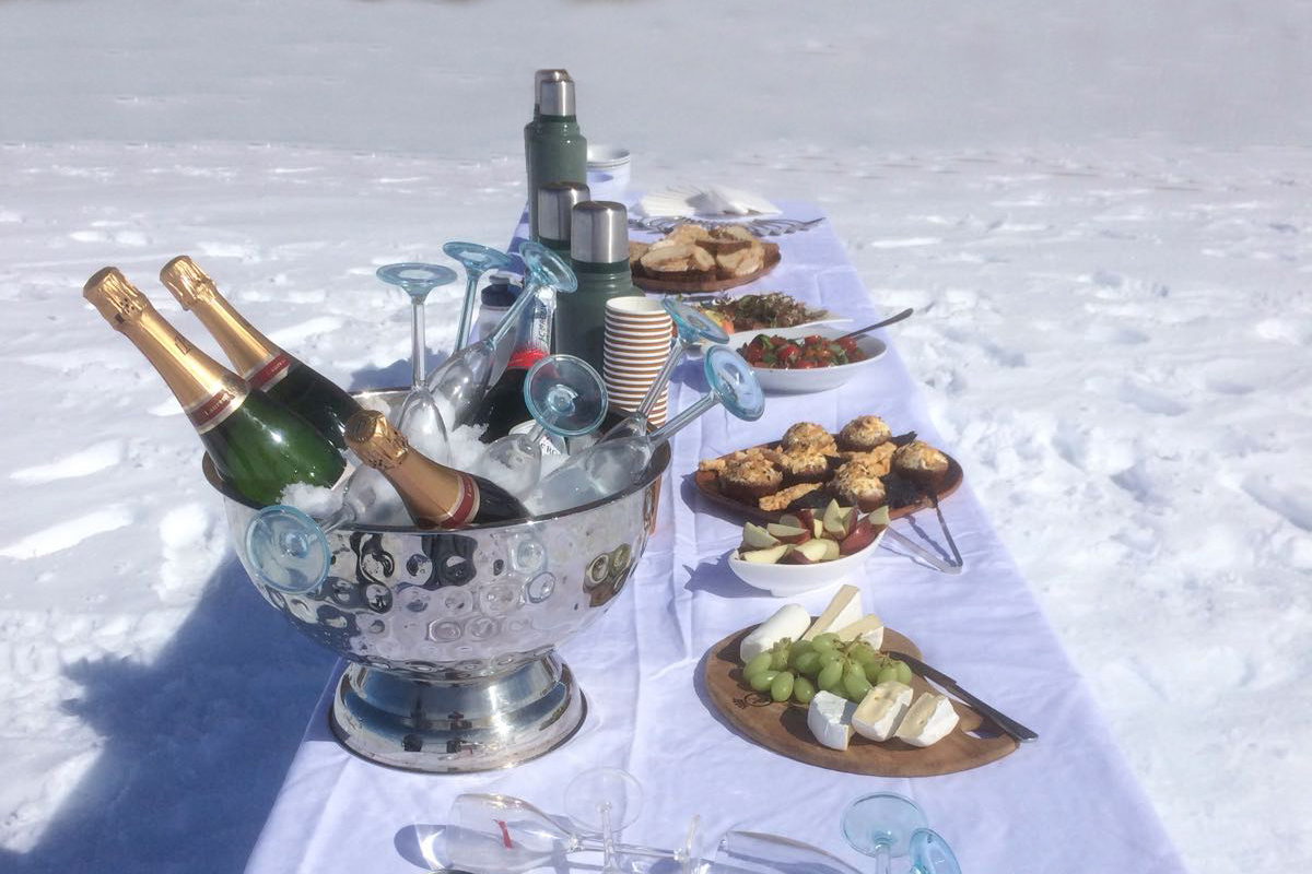 Picnic on ice in Antarctica