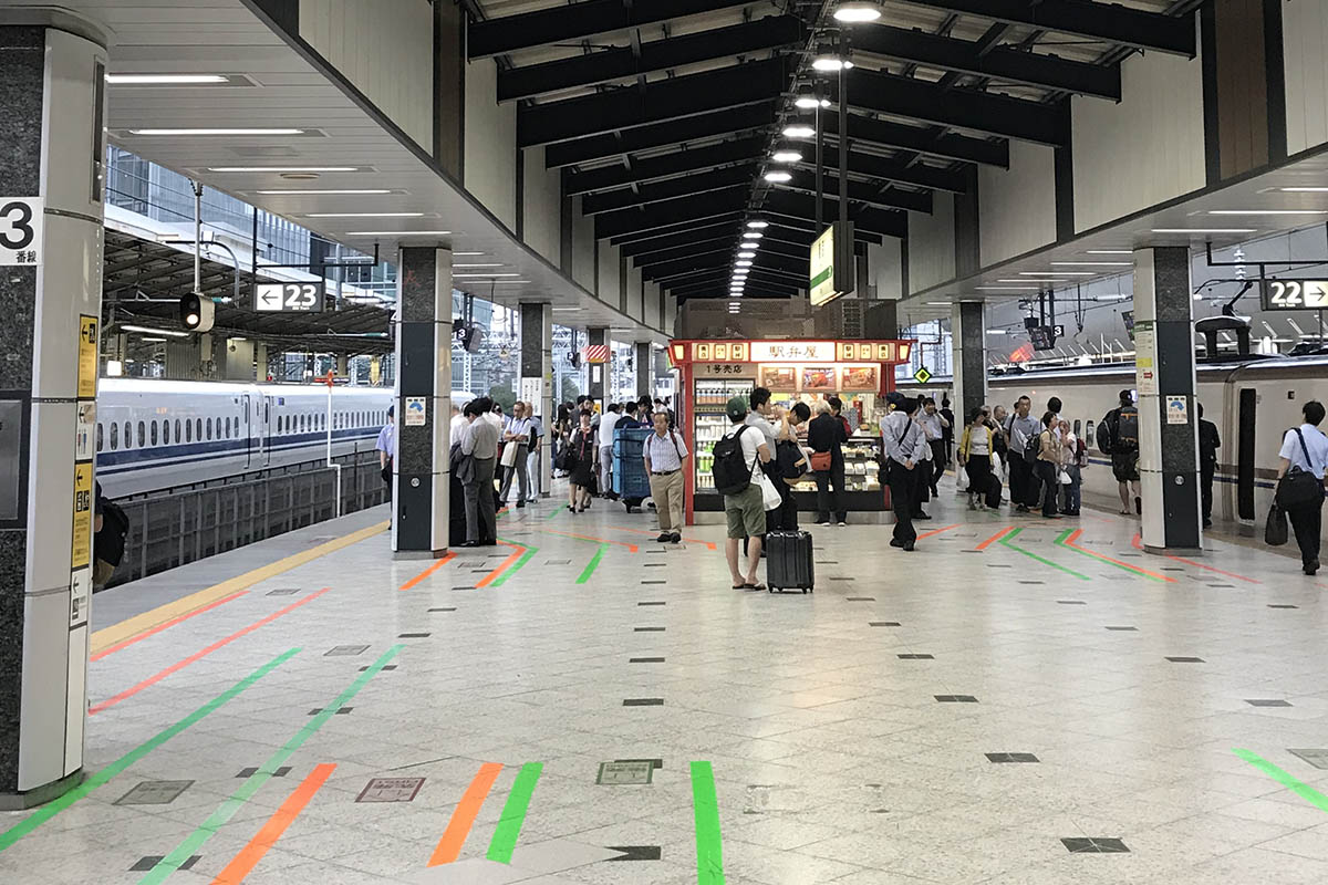 Travelling through Japan by bullet train