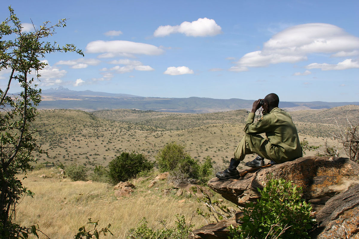 Wildlife ranger patrolling in South Luangwa National Park, Zambia