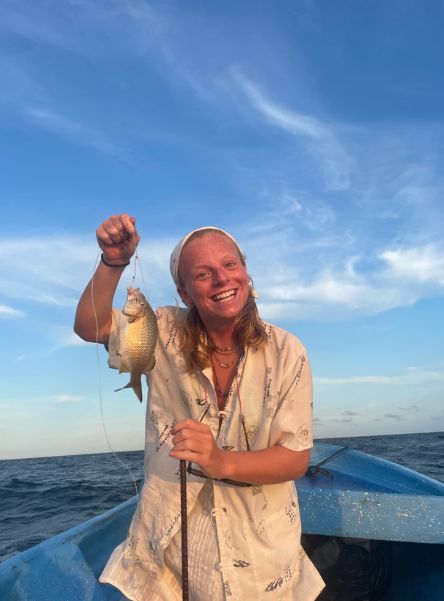 serena fishing in the Amazon