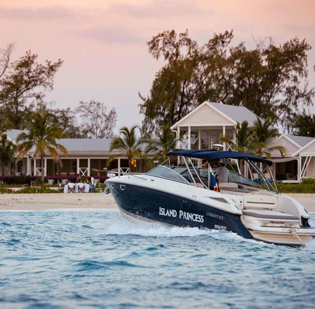 speed boat on Thanda island Tanzania