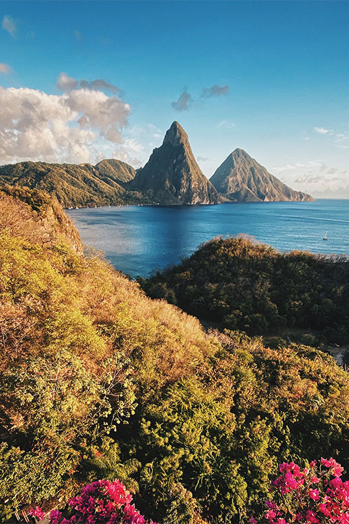 view of pitons st lucia
