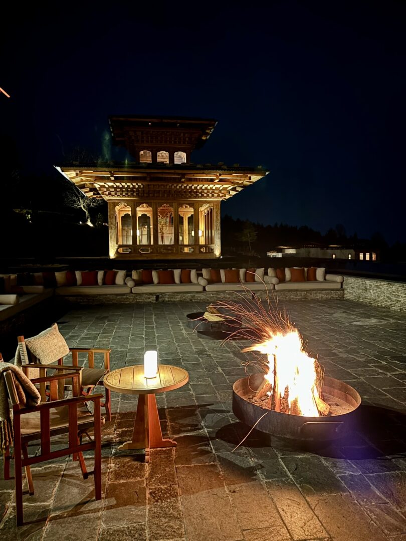 Night time, fire, Bhutan
