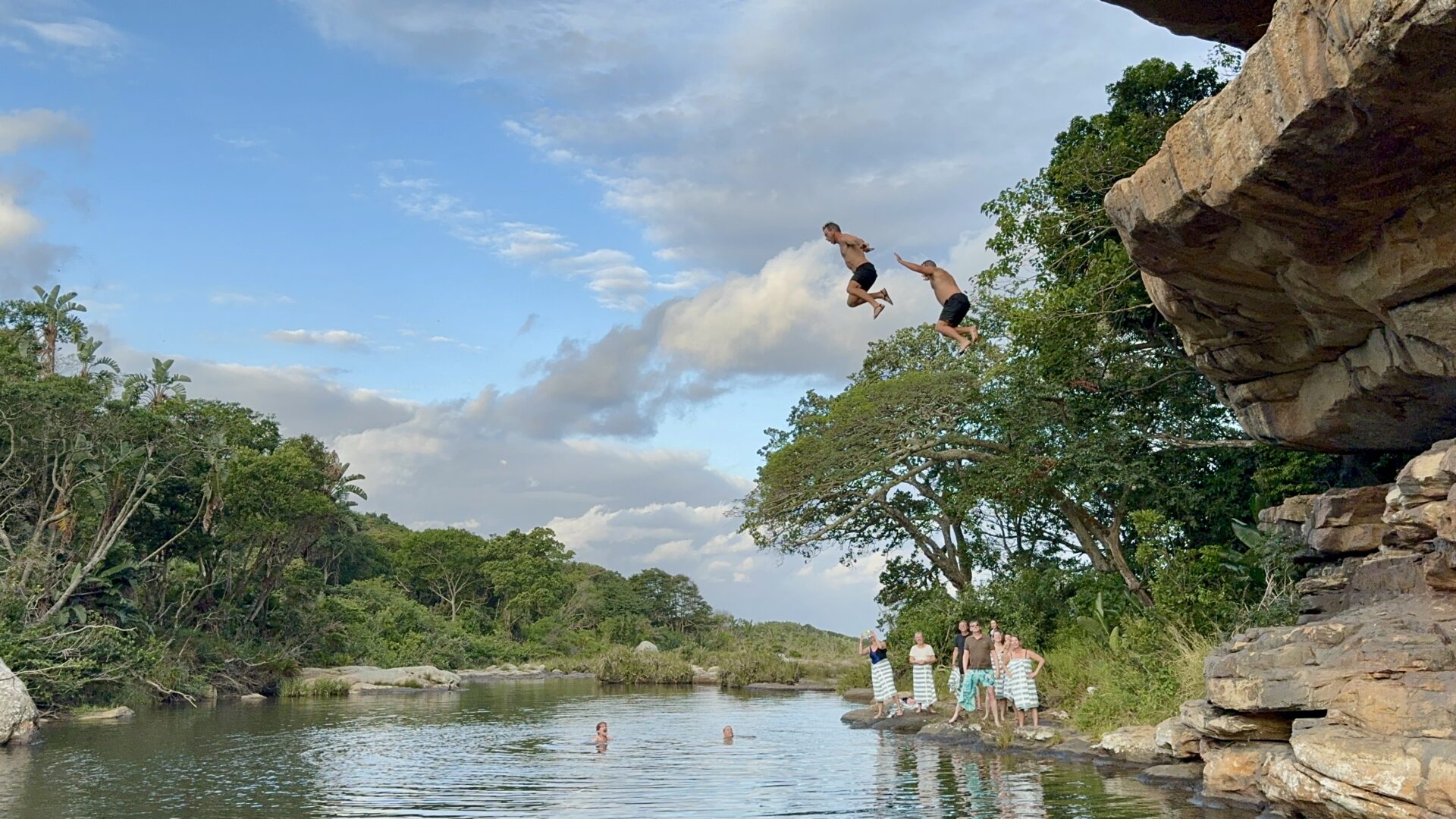 Cliff jumping at Gwe Gwe, South Africa's Wild Coast