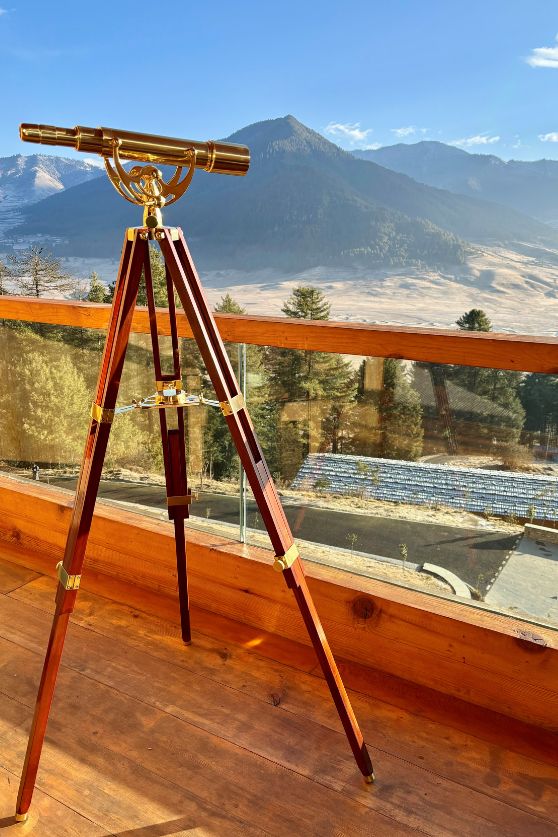 Beautiful view with a telescope, Bhutan