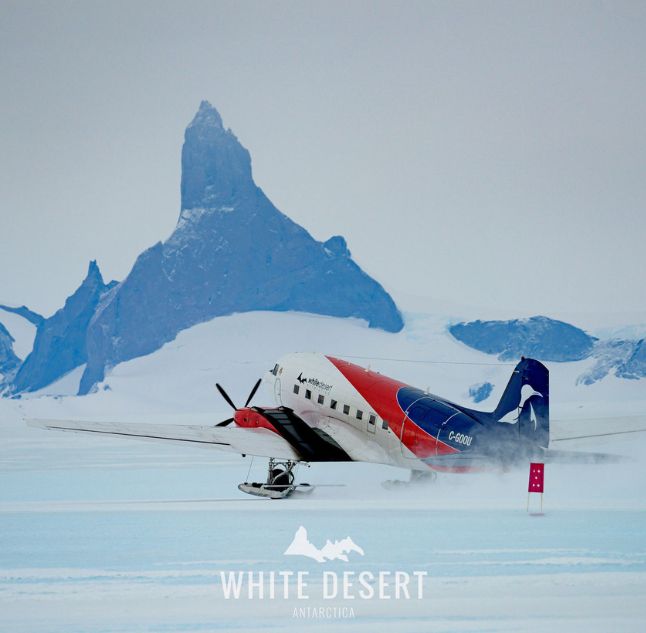 Arriving at Wolf's Fang runway, Antarctica