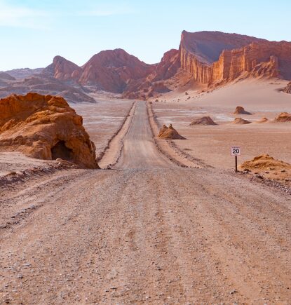 Road in Atacama desert - Moon valley