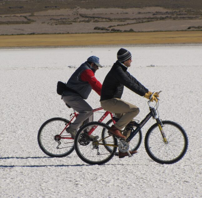 Biking, Deluxe Airstream Campers, Salar de Uyuni, Bolivia
