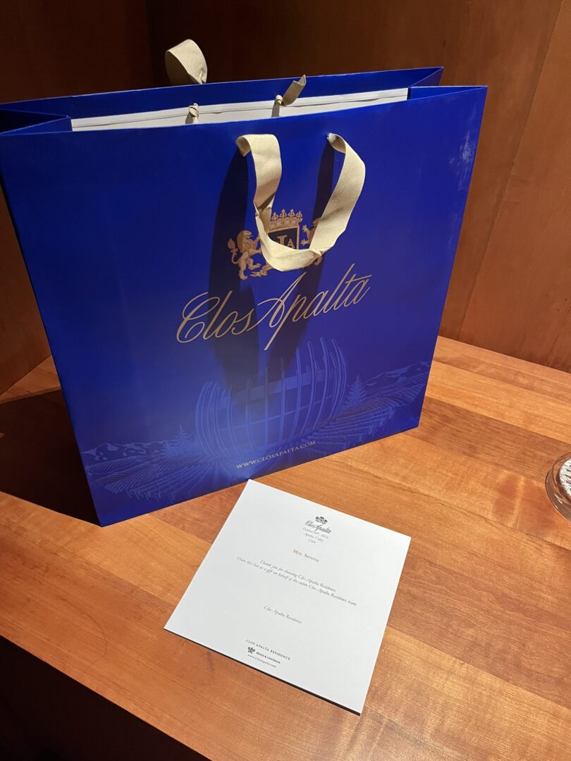 gift from Clos Apalta, Chile