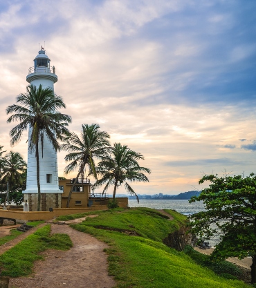 Galle Lighthouse and coast in Galle, Sri Lanka
