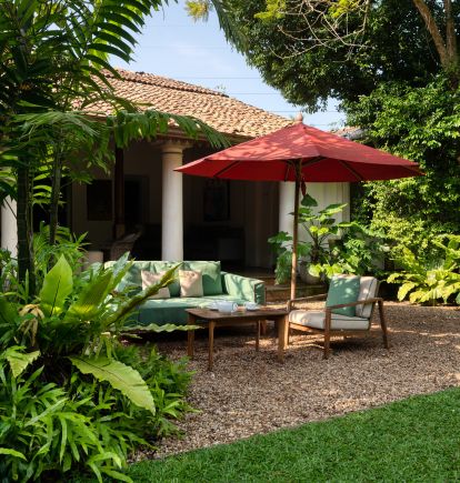 Garden seating area, The Wallawwa, Colombo, Sri Lanka