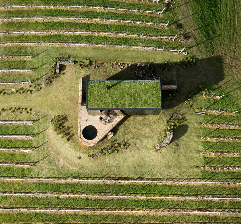 Aerial view of Sacromonte, Pueblo Eden, Uruguay