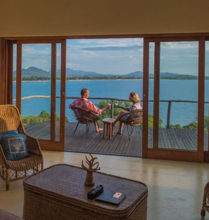 Terrace at Pumulani Lodge, Lake Malawi, Malawi