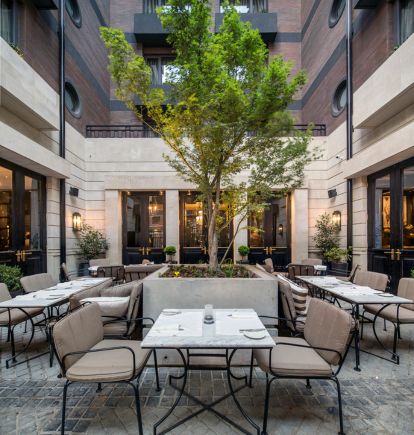 Outdoor dining at The Singular Santiago, Santiago, Chile