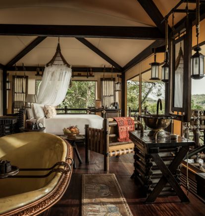 Mekong Tent Interior, Four Seasons Tented Camp, Chiang Rai, Thailand