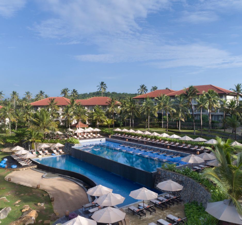 Aerial pool and exterior, Anantara Peace Haven, Tangalle, Sri Lanka