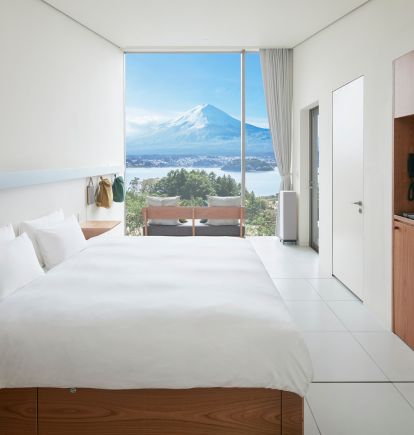 Bedroom, Hoshinoya Fuji, Lake Kawaguchi, Japan