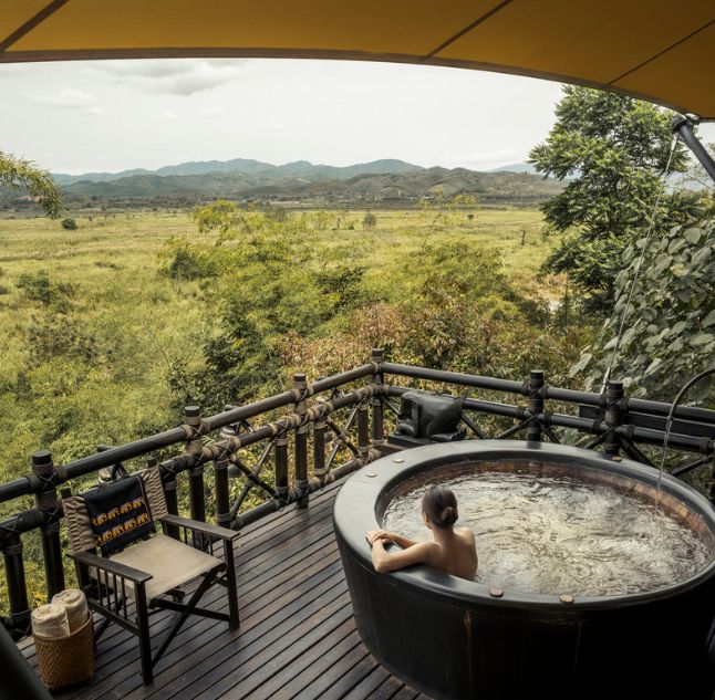 Jacuzzi, Four Seasons Tented Camp, Chiang Rai, Thailand