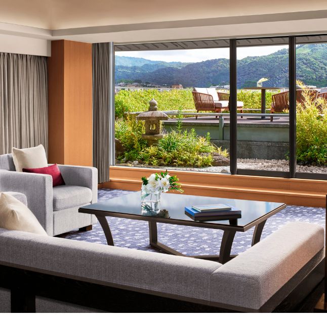 Suite Tsukimi Living Room, The Ritz-Carlton, Kyoto, Japan