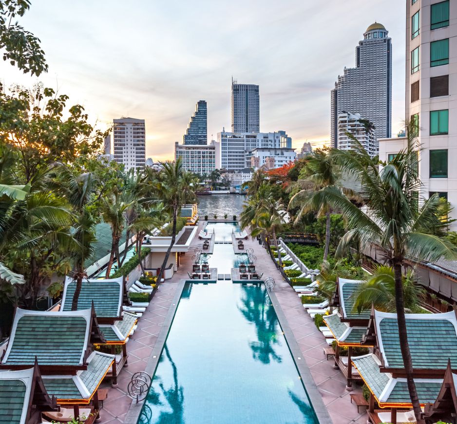 Pool Aerial, The Peninsula Bangkok, Bangkok, Thailand