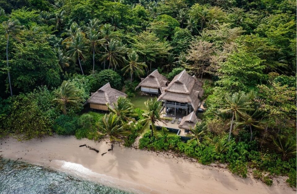 Drone Shot of Villa, Nikoi Island, Indonesia