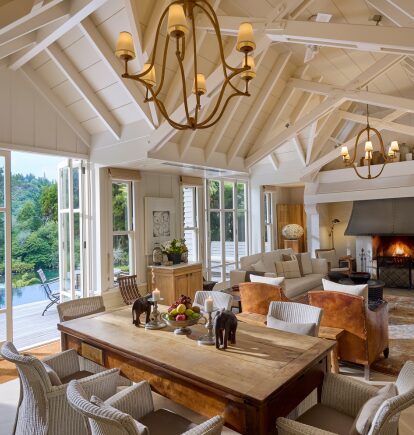 Alex van Heeren Cottage Lounge, Huka Lodge, Taupo, New Zealand