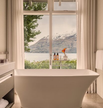 Matakauri Four Bedroom Villa Bathroom, Rosewood Matakauri, Queenstown, New Zealand