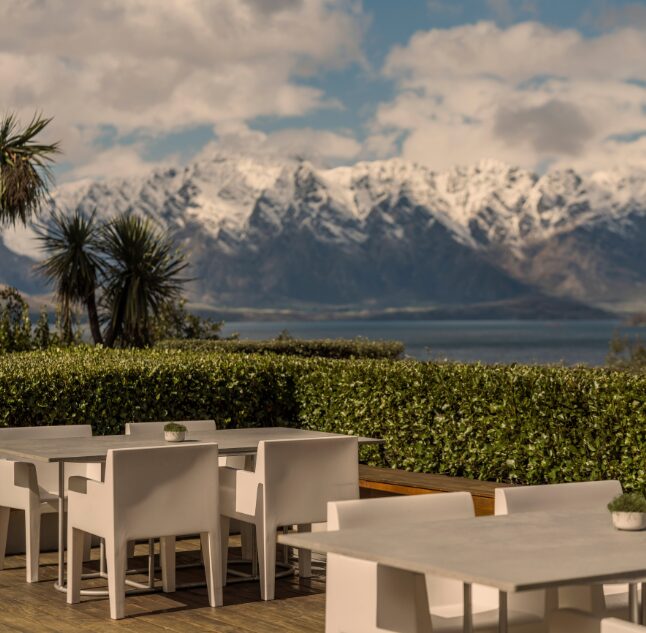 Main Lodge Terrace, Rosewood Matakauri, Queenstown, New Zealand