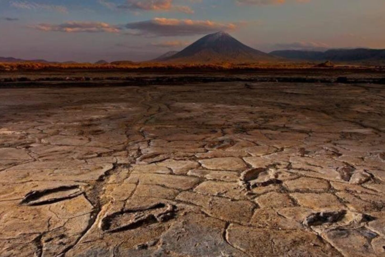 Ancient footprints at Lake Natron