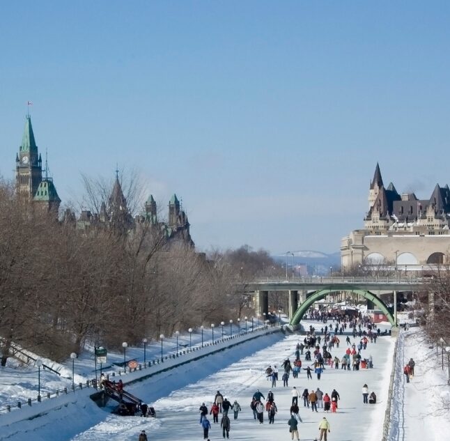 Rideau Canal in Winter, Ottawa, Ontario, Canada