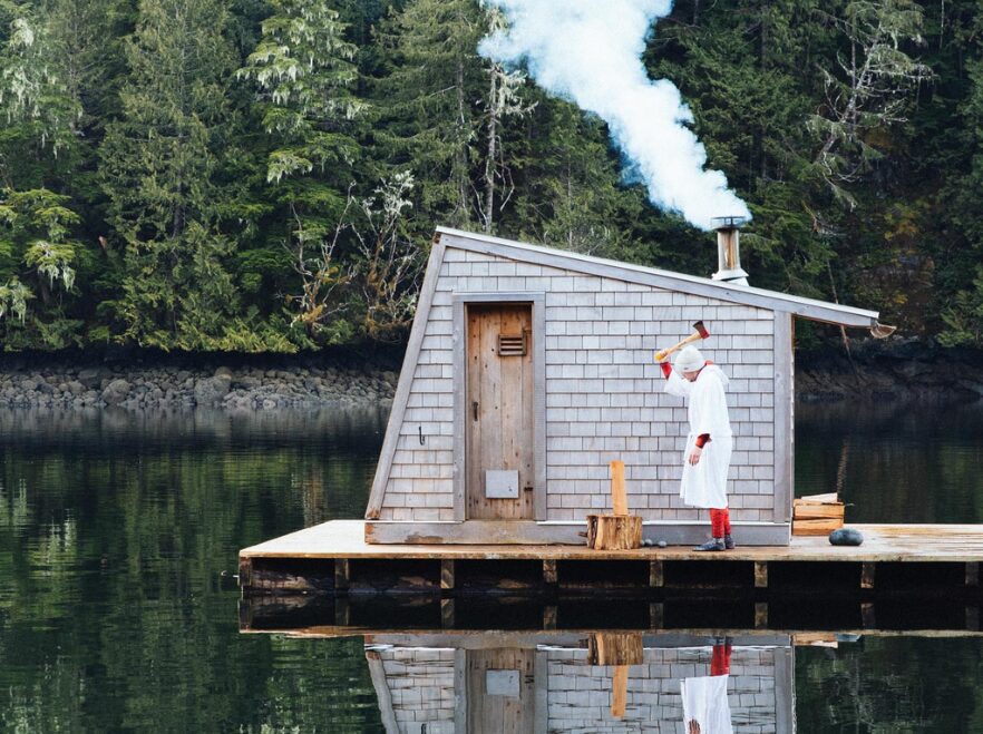 The floating sauna at Nimmo Bay