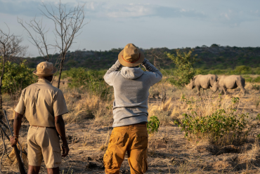 Tracking rhino on foot in Ongava