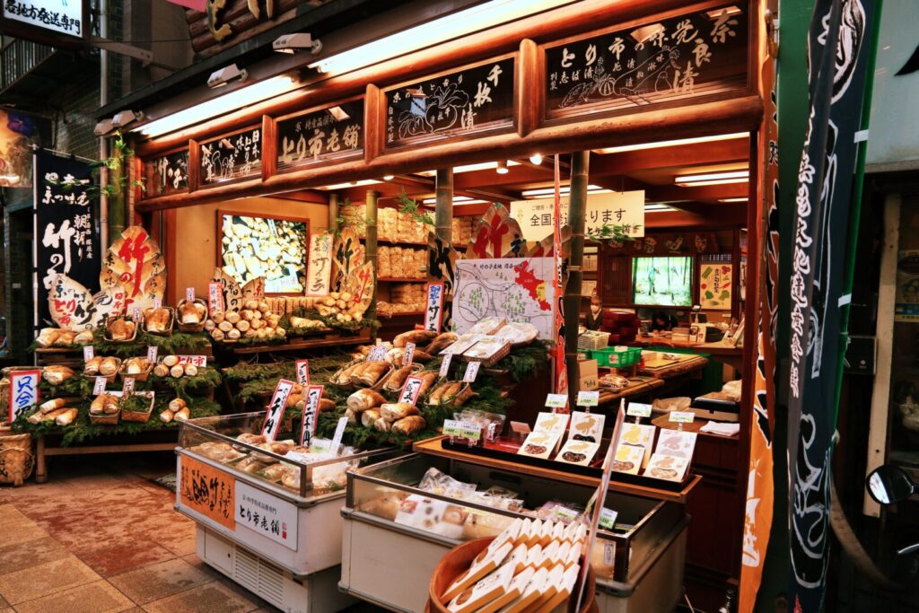 visiting food market on a luxury Japan honeymoon