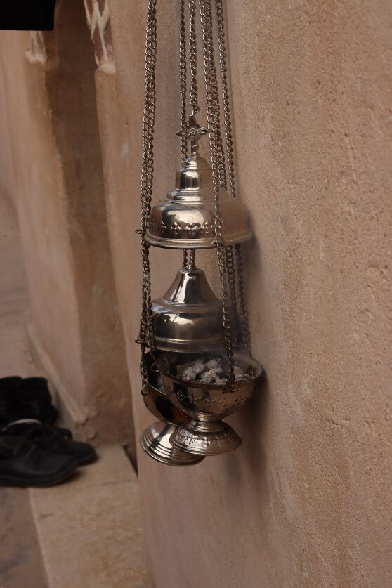 An incense burner used in daily monastic prayer in Wadi El Natrun