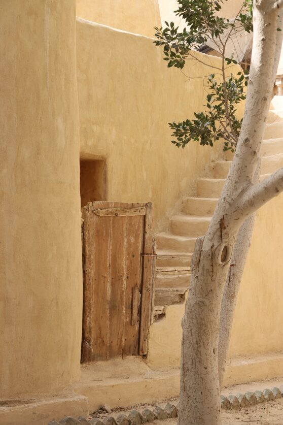 A quiet monastery courtyard in Abu Makar Monastery
