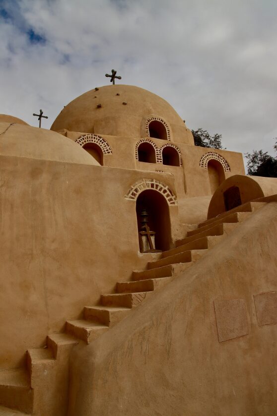 Domed church and stairway at Abu Makar Monastery
